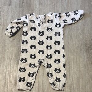 Yoga Sprout Charming Bear Print Kids Footie